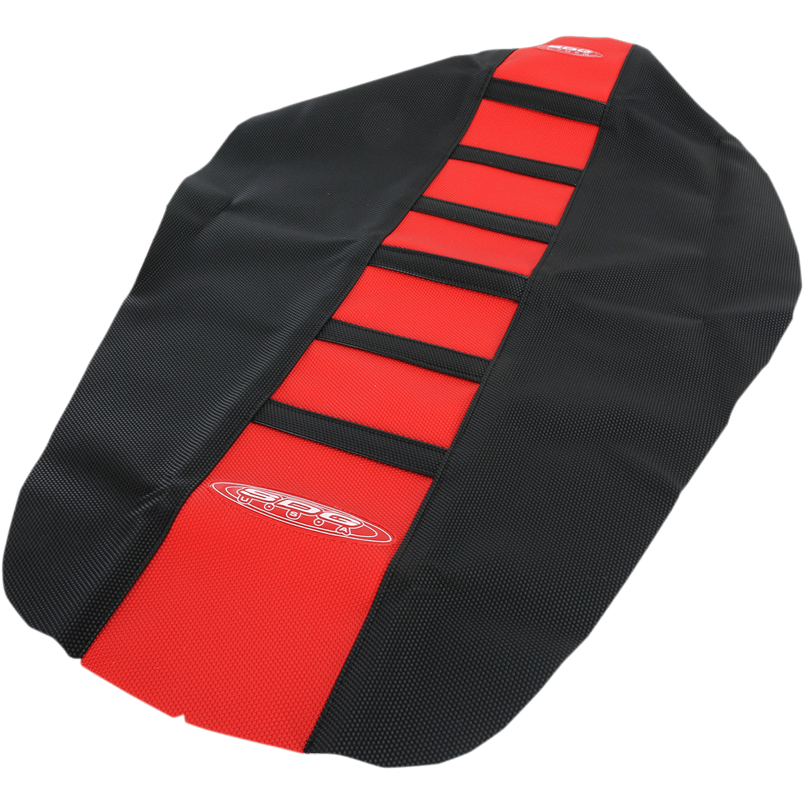 SDG 6-Ribbed Seat Cover Black Ribs/Red Top/Black Sides