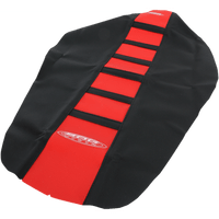 SDG 6-Ribbed Seat Cover Black Ribs/Red Top/Black Sides