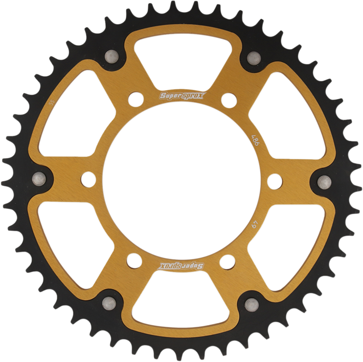 SUPERSPROX Stealth Rear Sprocket 49 Tooth Gold Kawasaki/Yamaha/Suzuki