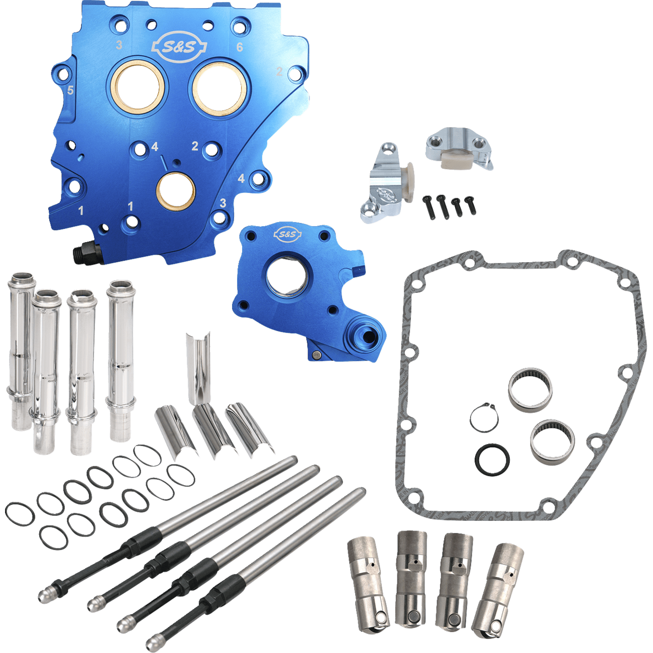 S&S CYCLE Cam Chest Kit without Cams Chain Drive Oil Cooled Chrome Pushrods Twin Cam 3101273