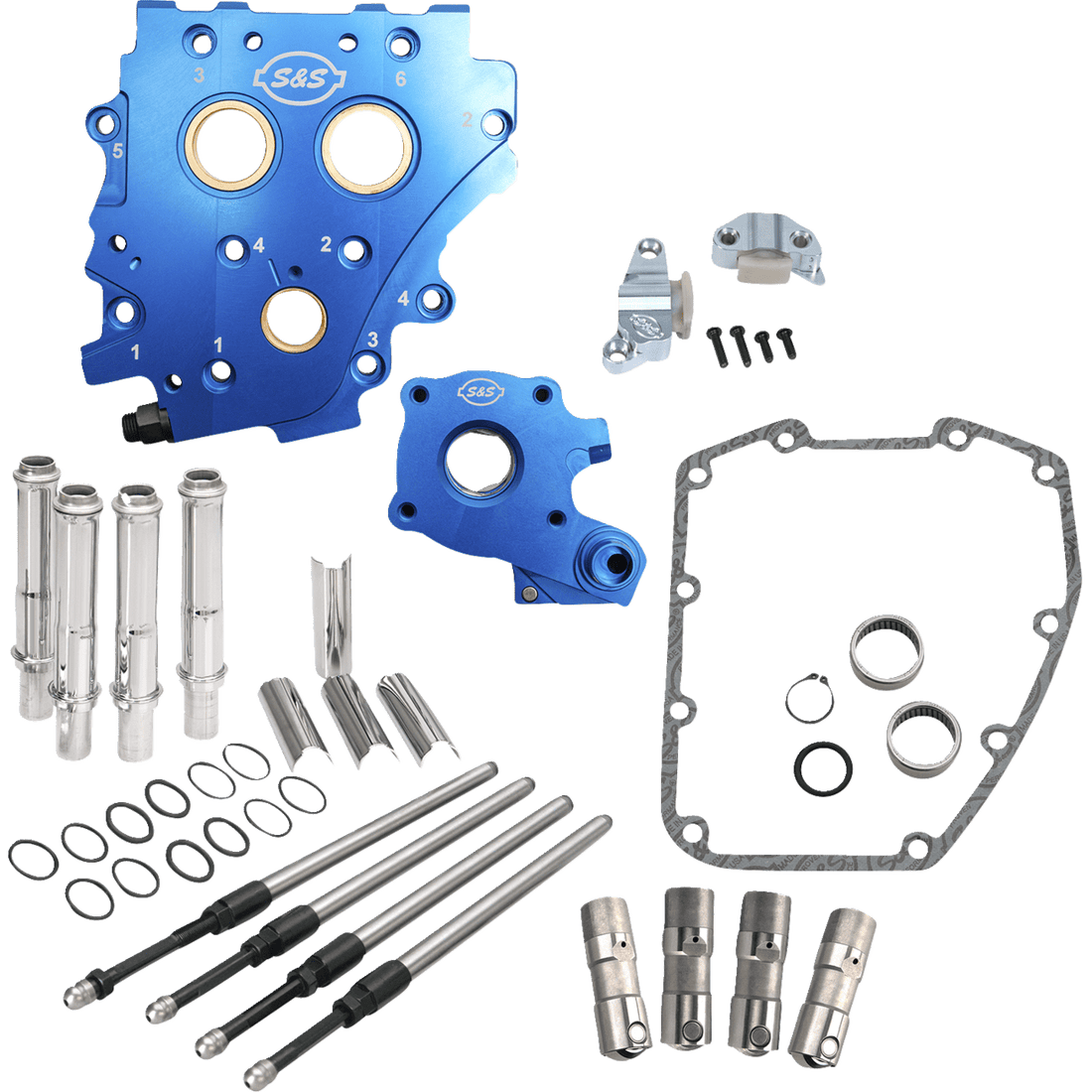 S&S CYCLE Cam Chest Kit without Cams Chain Drive Oil Cooled Chrome Pushrods Twin Cam 3101273