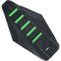 MOOSE RACING Ribbed Seat Cover Black Cover/Green Ribs Kawasaki