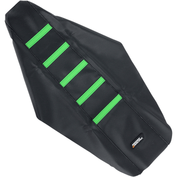 MOOSE RACING Ribbed Seat Cover Black Cover/Green Ribs Kawasaki