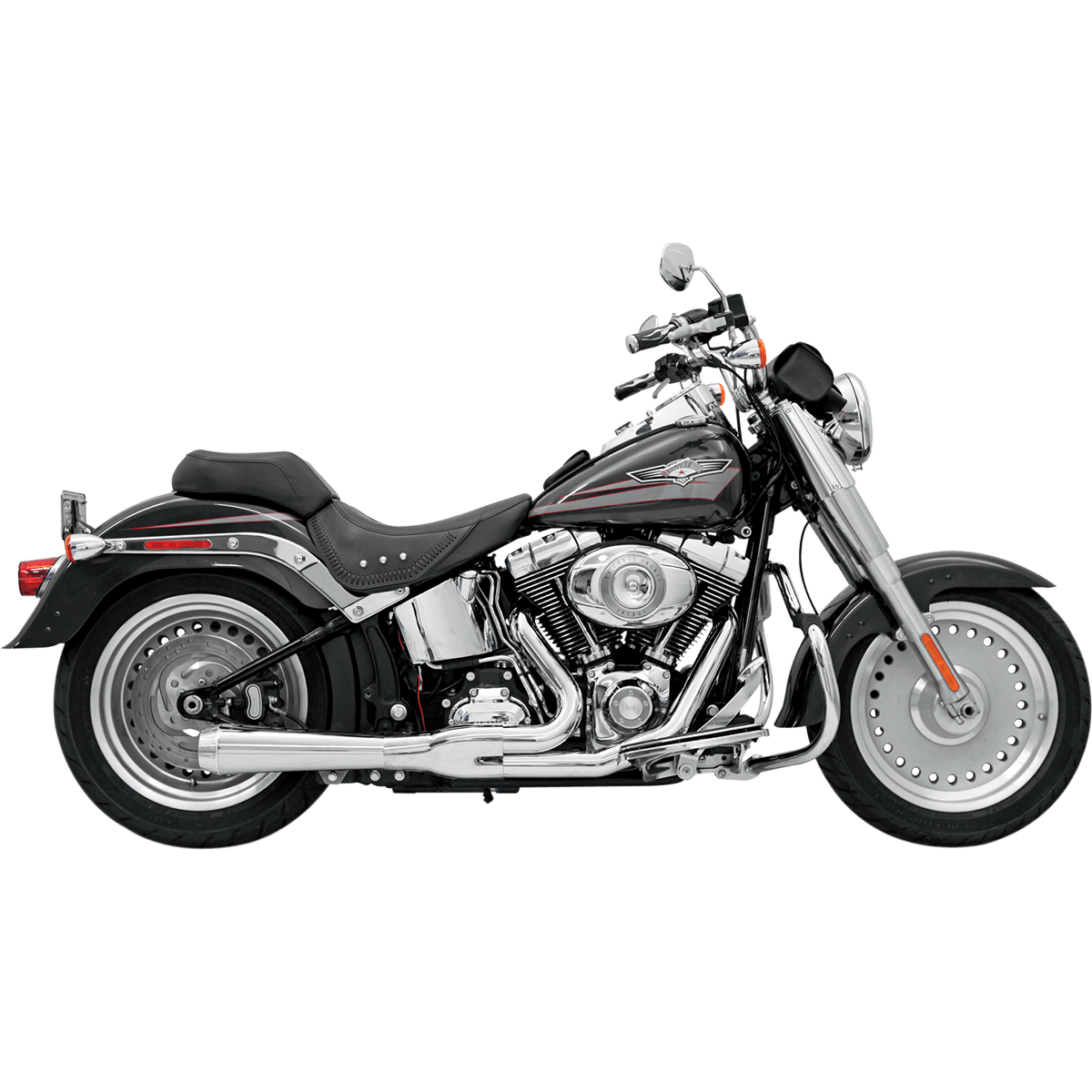 BASSANI XHAUST 2:1 Exhaust Chrome Short Softail 12112J