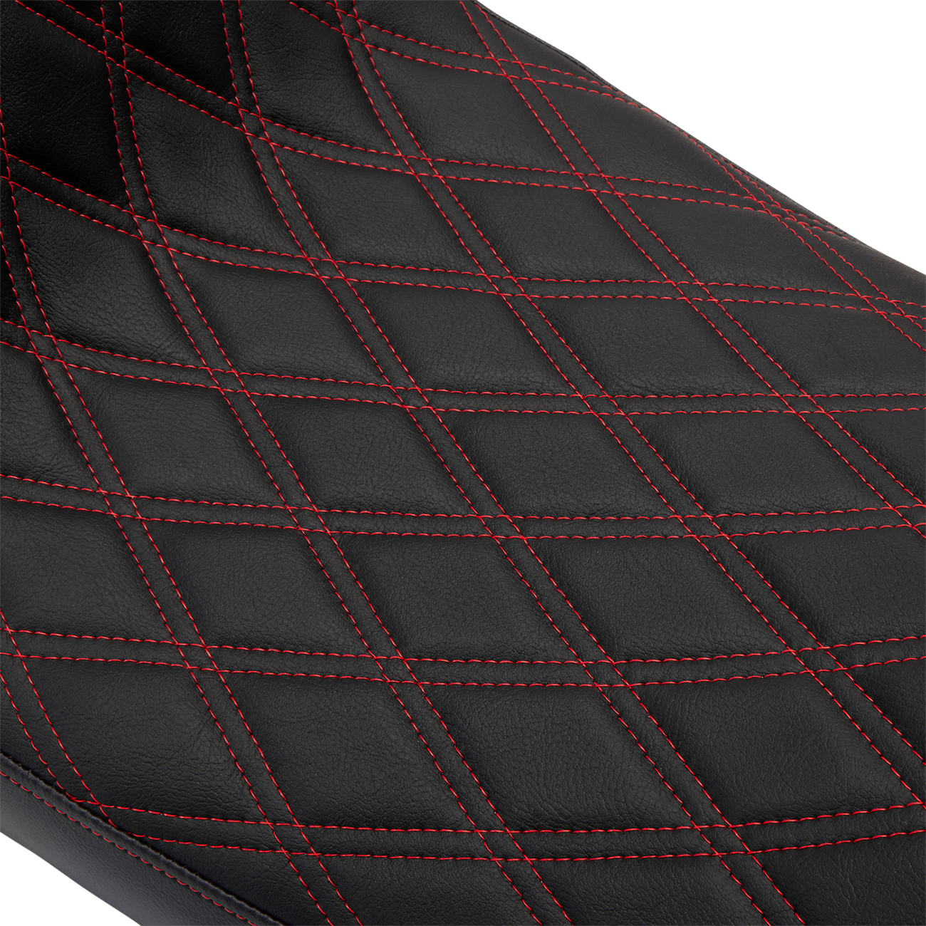 DRAG SPECIALTIES Predator 2-Up Seat Vinyl Double Diamond Red Stitch w/o Backrest FLH '08-'23