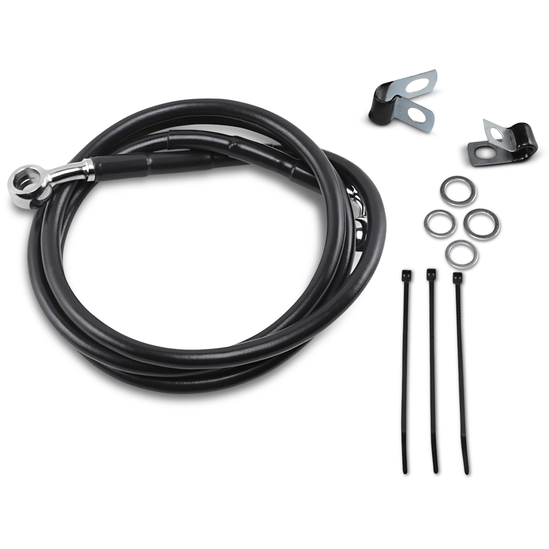 DRAG SPECIALTIES Brake Line Front Black +8"