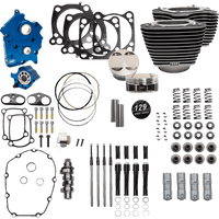 S&S CYCLE 129" Power Package Engine Performance Kit Chain Drive Oil Cooled Highlighted Fins M8