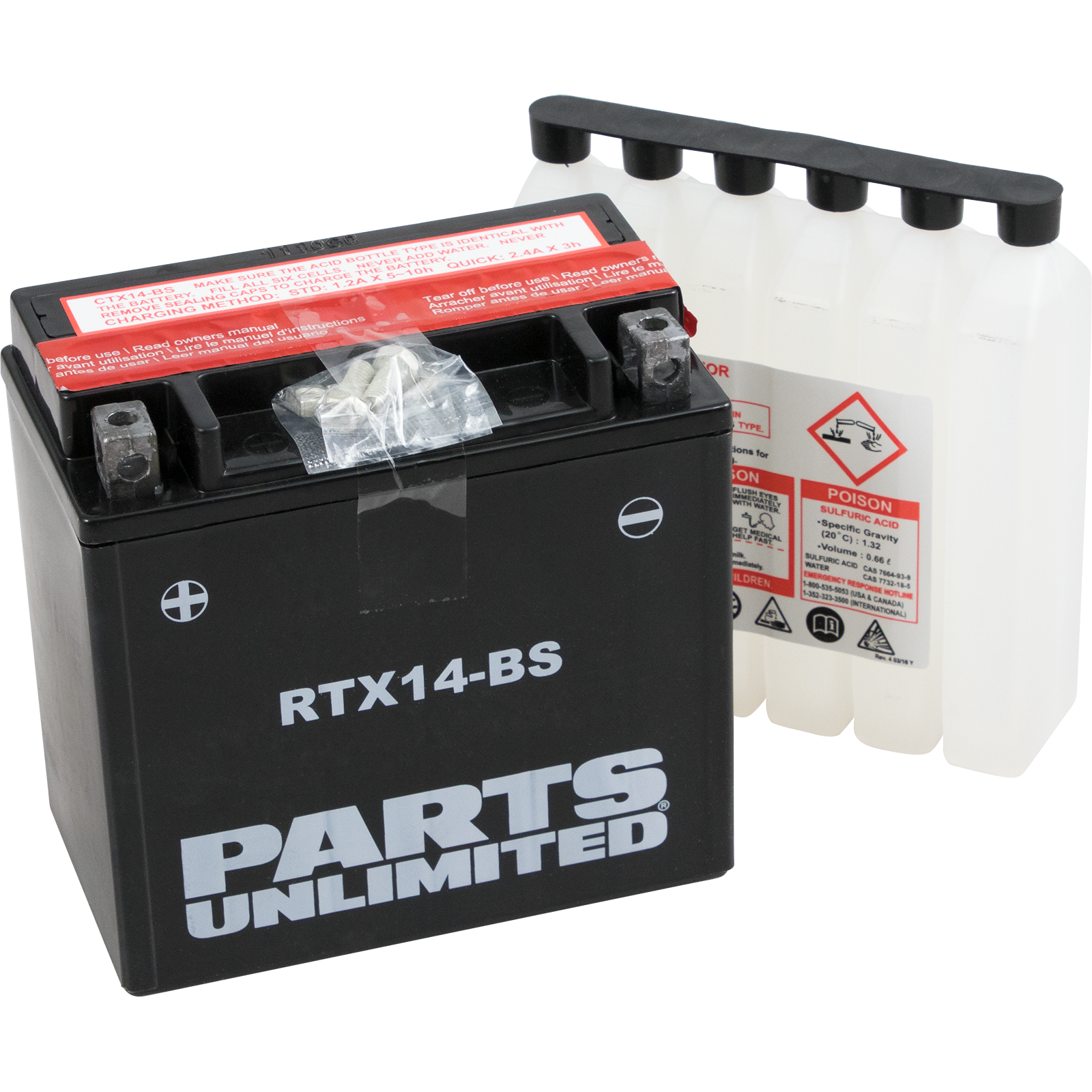 PARTS UNLIMITED AGM Battery RTX14-BS .69 L