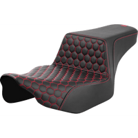 SADDLEMEN Step-Up Seat Extended Reach Front Honeycomb Red Stitch FL '23-'24