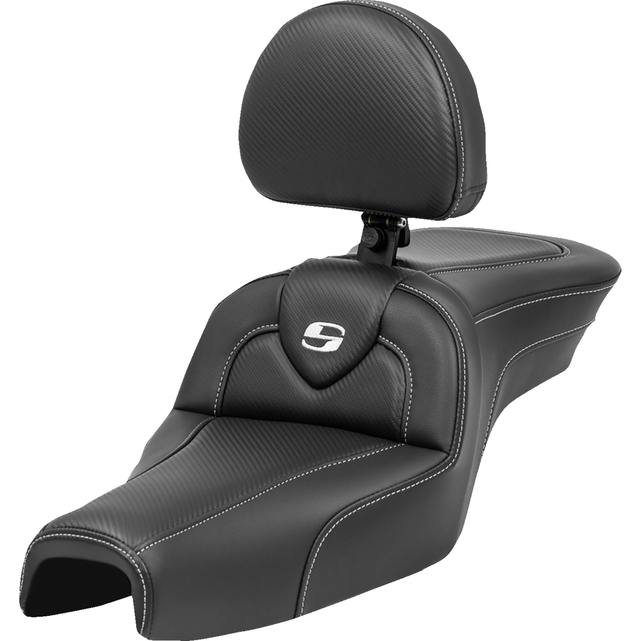 SADDLEMEN Roadsofa™ Seat with Backrest Carbon Fiber XL '04-'22 80703185BR