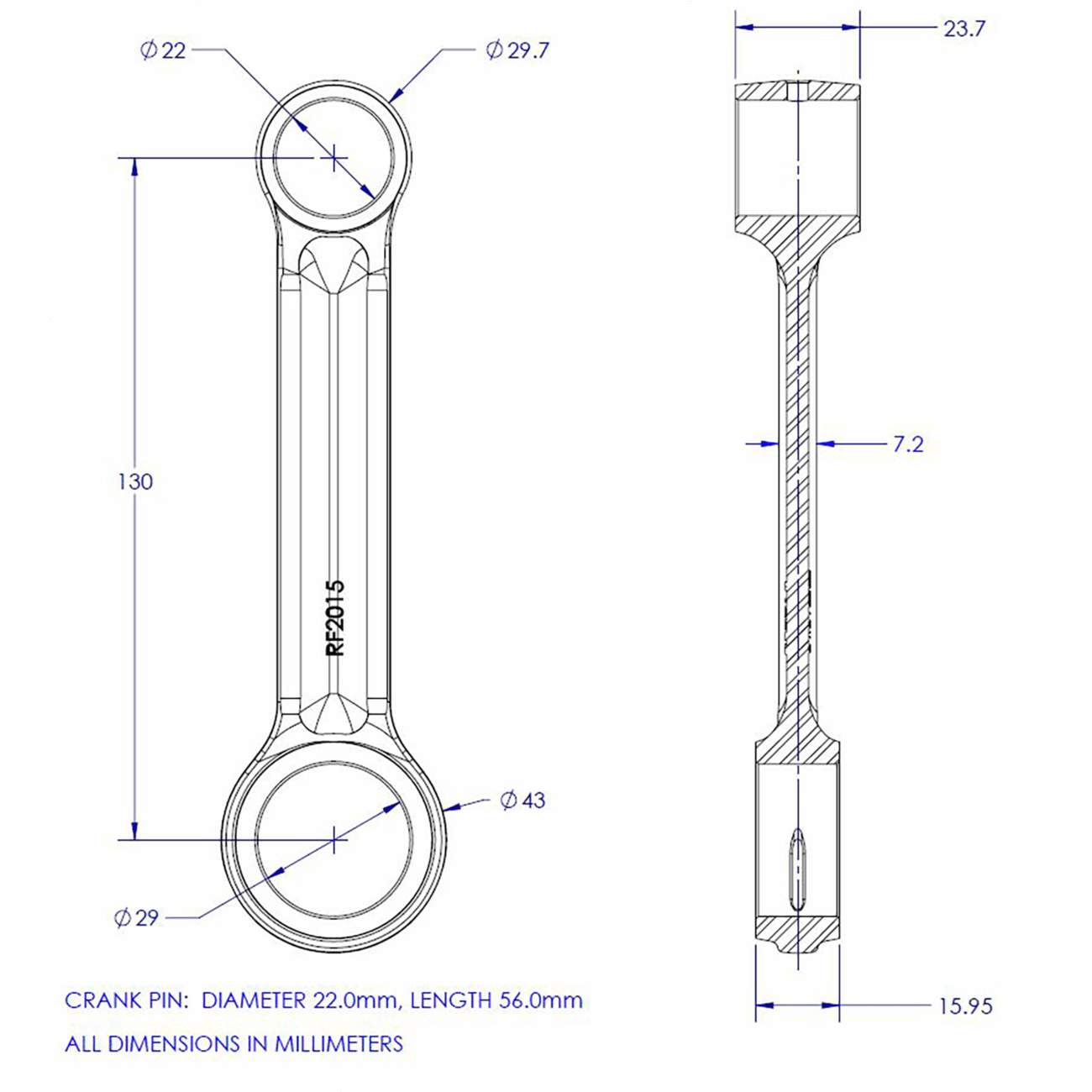 VINTCO Connecting Rod Kit KR2015