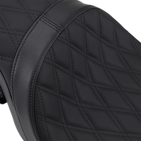 DRAG SPECIALTIES Predator 2-Up Seat Double Diamond Black Stitching FL '08-'23