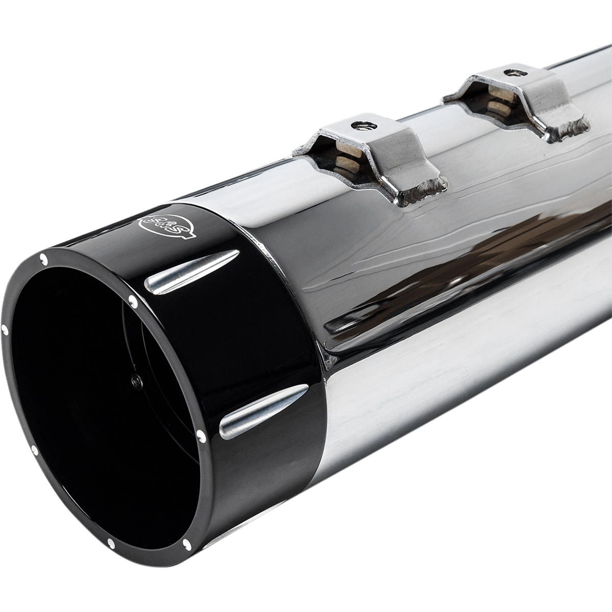 S&S CYCLE 4-1/2" MK45 Performance Mufflers Chrome with Black Tracer 5500623