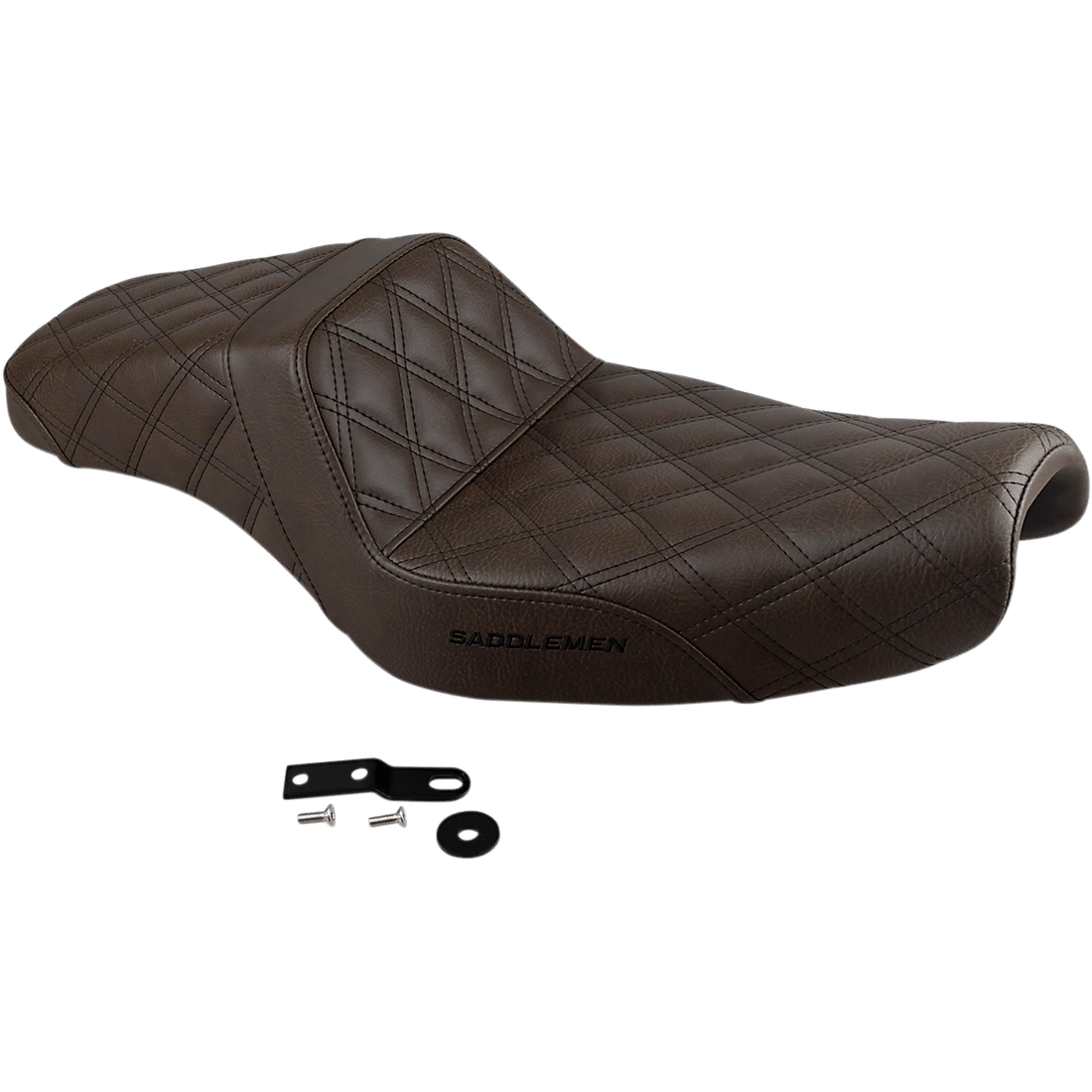 SADDLEMEN Step-Up Seat Full Lattice Stitch Brown XL 80711175BR