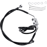 DRAG SPECIALTIES Brake Line Front Black +4" FXDF '12-'17