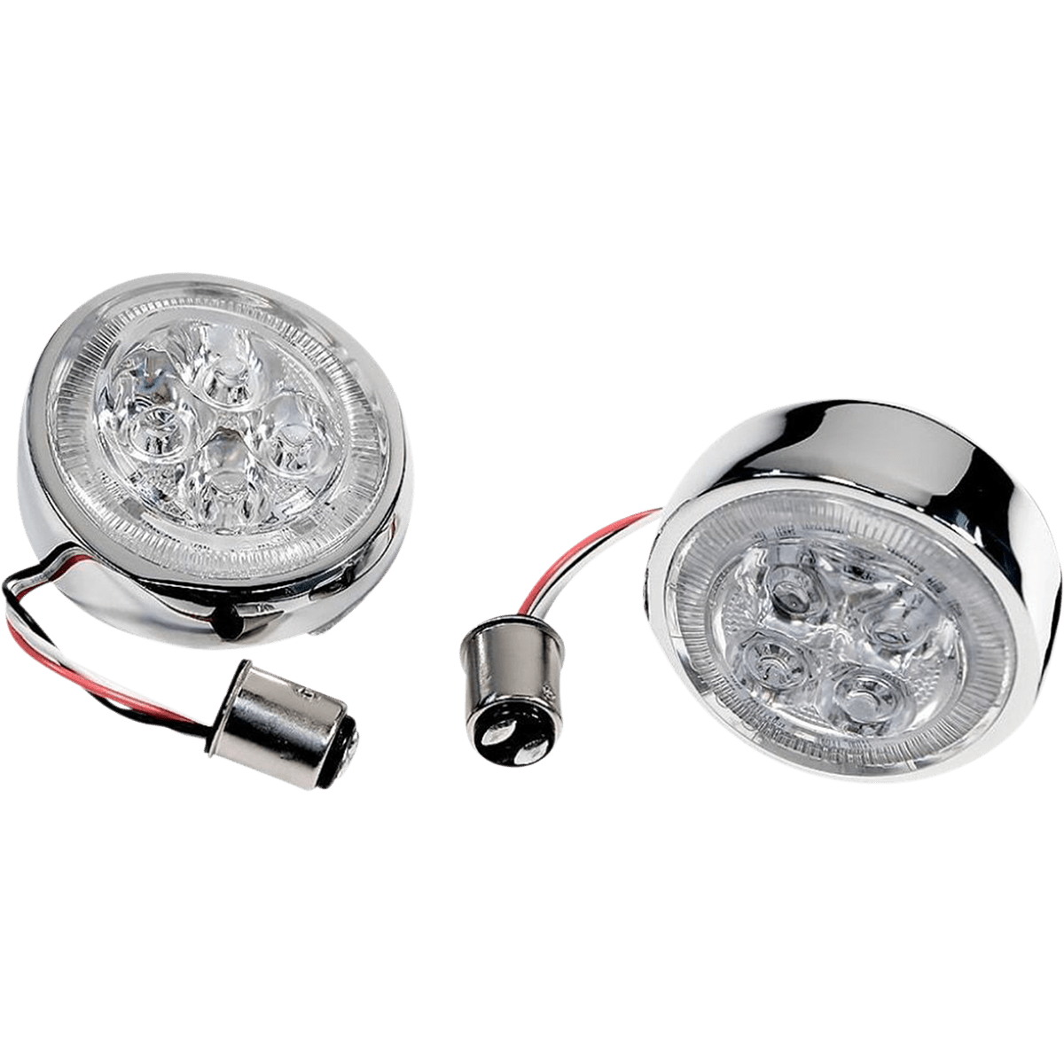 CIRO Rear Signal Light Inserts Chrome Red Lens