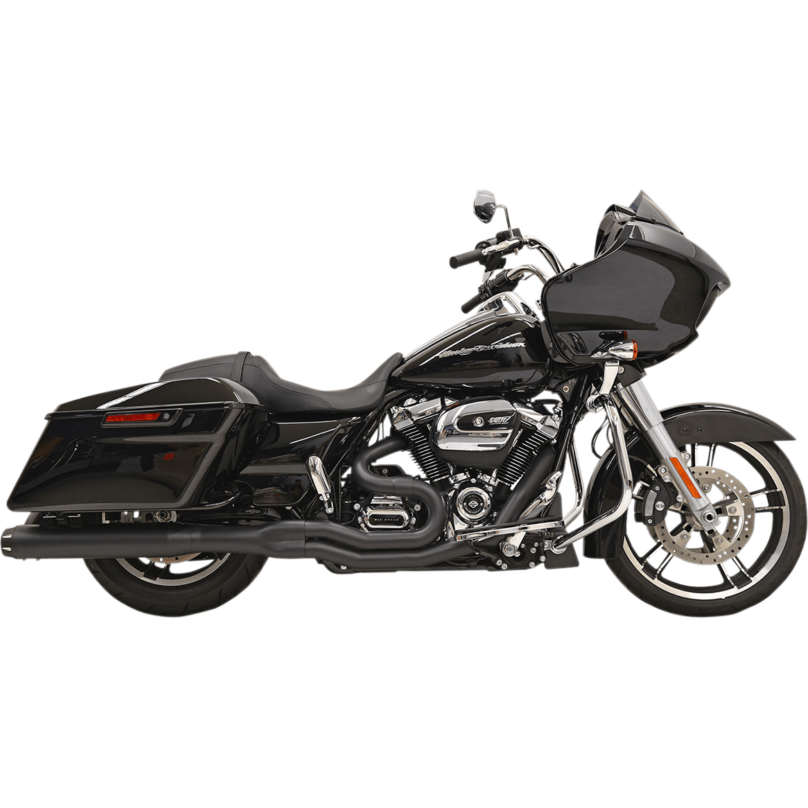 BASSANI XHAUST B4 2:1 Exhaust Black Straight Can 1F58RB