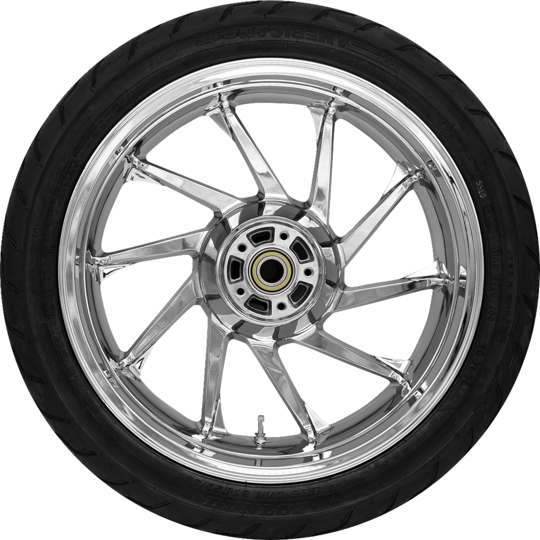 COASTAL MOTO Hurricane Rear Wheel Chrome (18") | Dunlop Tire (180/55B18)