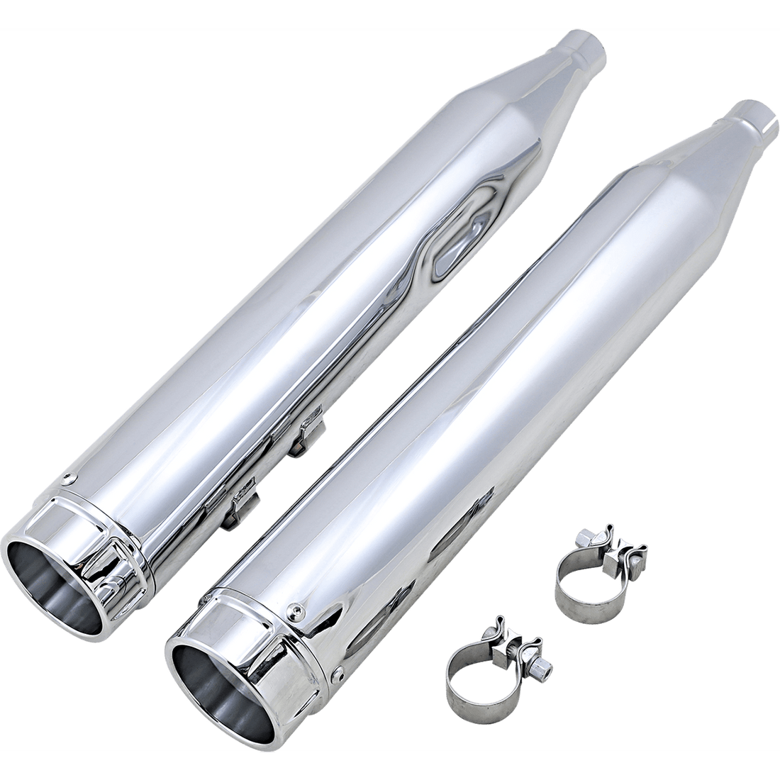 VANCE & HINES 4-1/2" Torquer Mufflers for '95-'16 FL Chrome 16673