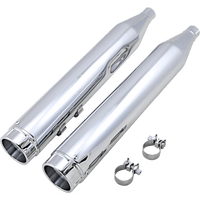 VANCE & HINES 4-1/2" Torquer Mufflers for '95-'16 FL Chrome 16673