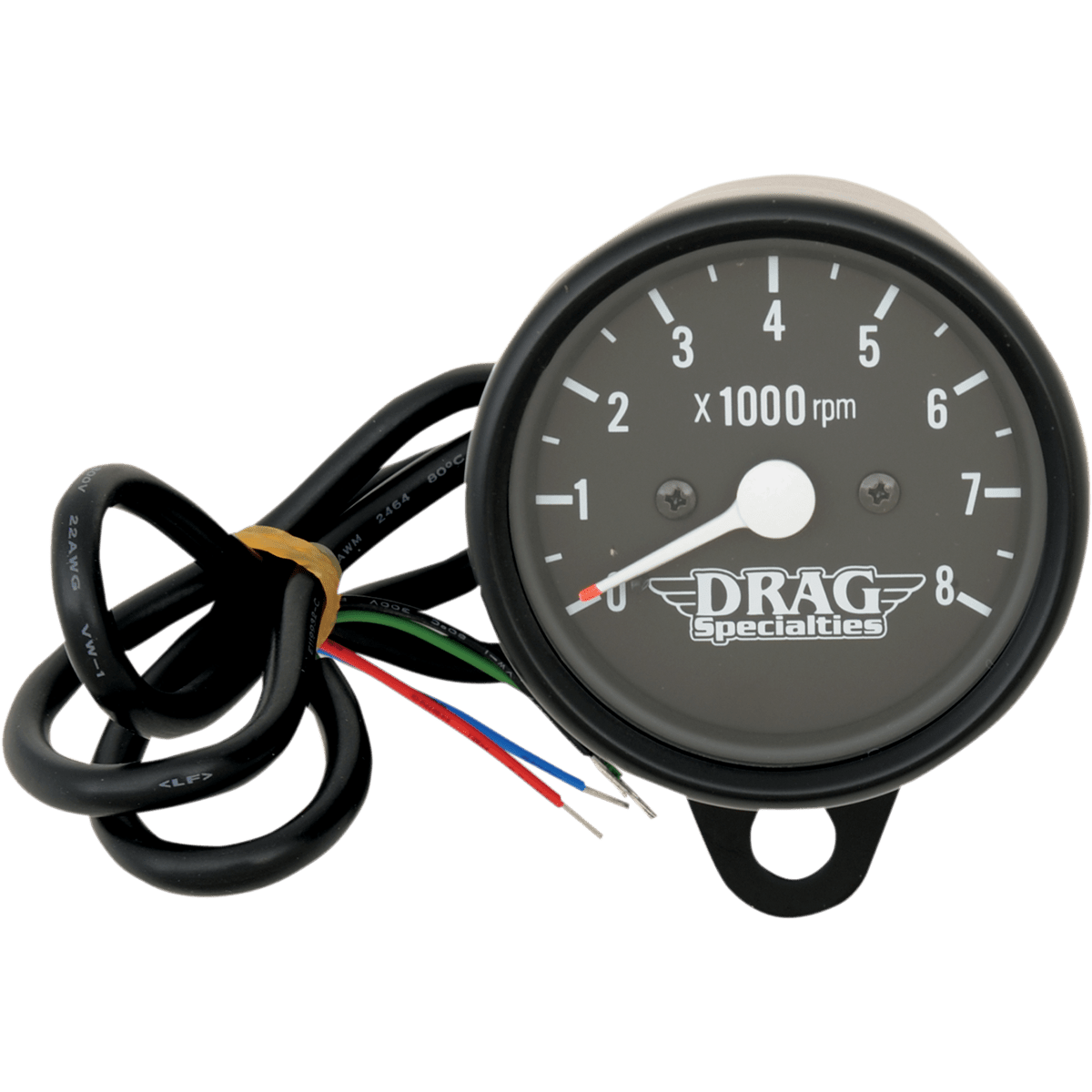 DRAG SPECIALTIES 2.4" Mini Electronic 8000 RPM Tachometer Black Housing Black Face