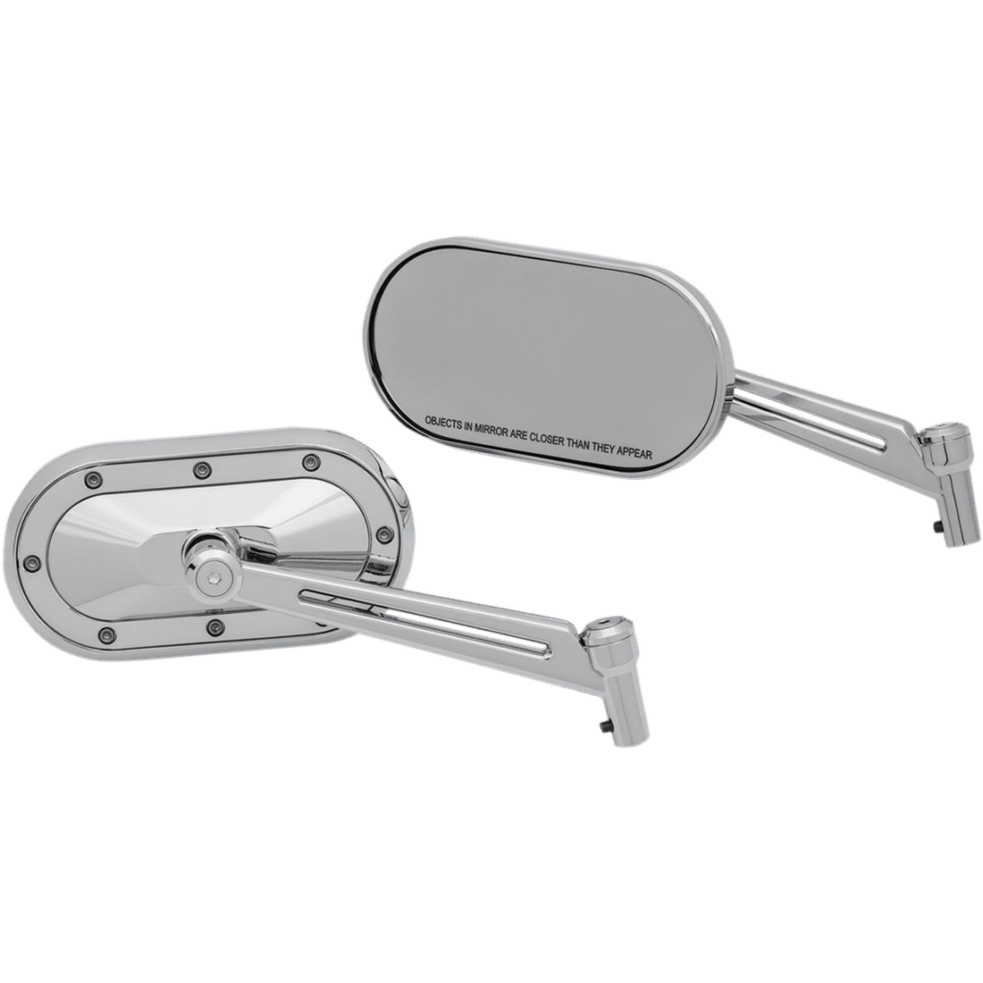 KURYAKYN Mirrors Heavy Industry Custom Side View Oval Chrome Pair