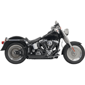 BASSANI XHAUST Pro Street Exhaust Black Turn Out '86-'17 Softail 1S24DB