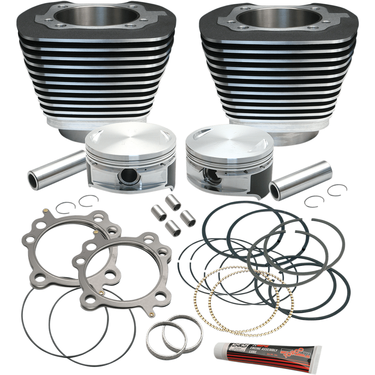 S&S CYCLE Cylinder & Piston Replacement for S&S 106" Stroker Kit Black