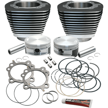 S&S CYCLE Cylinder & Piston Replacement for S&S 106" Stroker Kit Black