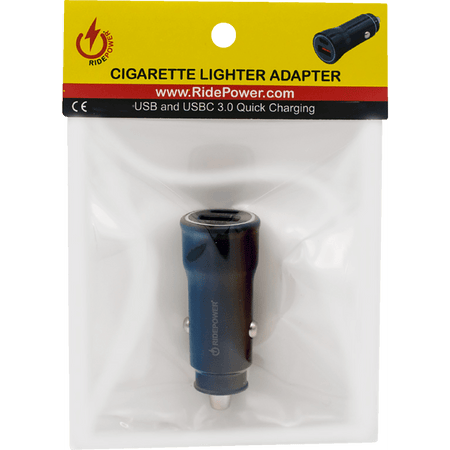 RidePower Power Adapter Cigarette Lighter USB/USB-C Black RPCIGUSBUSBCADP