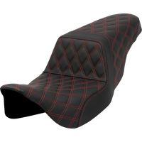 SADDLEMEN Step-Up Seat Lattice Stitch Red Stitch FLH/FLT '08-'23 A80807B175RED