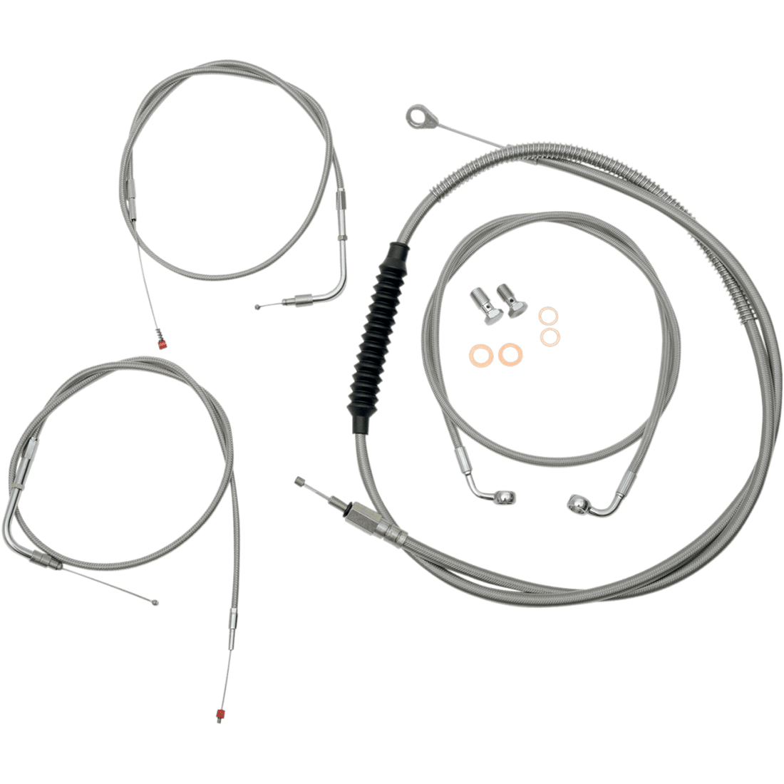 LA CHOPPERS Handlebar Cable/Brake Line Kit Stock Ape Hanger Handlebars Stainless Steel LA8100KT00