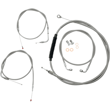 LA CHOPPERS Handlebar Cable/Brake Line Kit Mini Ape Hanger Handlebars Stainless Steel LA8100KT08