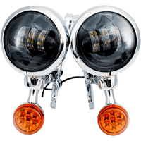 RIVCO PRODUCTS LED Turn/Run Lights 4-1/2" Chrome/Black