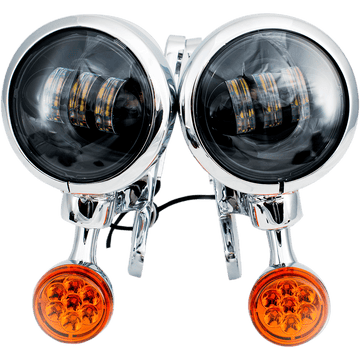 RIVCO PRODUCTS LED Turn/Run Lights 4-1/2" Chrome/Black