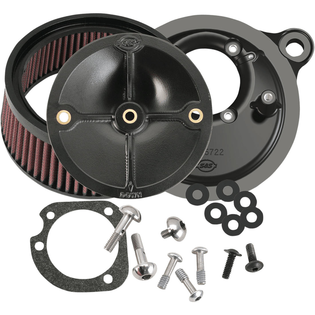 S&S CYCLE Super Stock™ Stealth Air Cleaner Kit Black 1700060