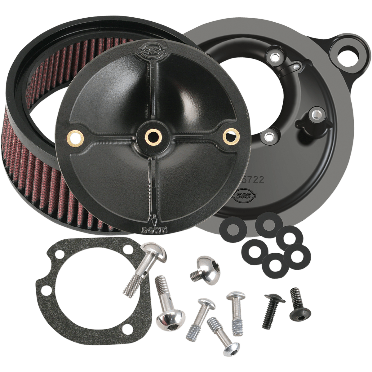 S&S CYCLE Super Stock™ Stealth Air Cleaner Kit Black 1700060