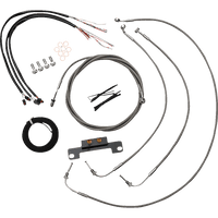 LA CHOPPERS Handlebar Cable/Brake Line Kit Complete Stock Handlebars Stainless LA8056KT208