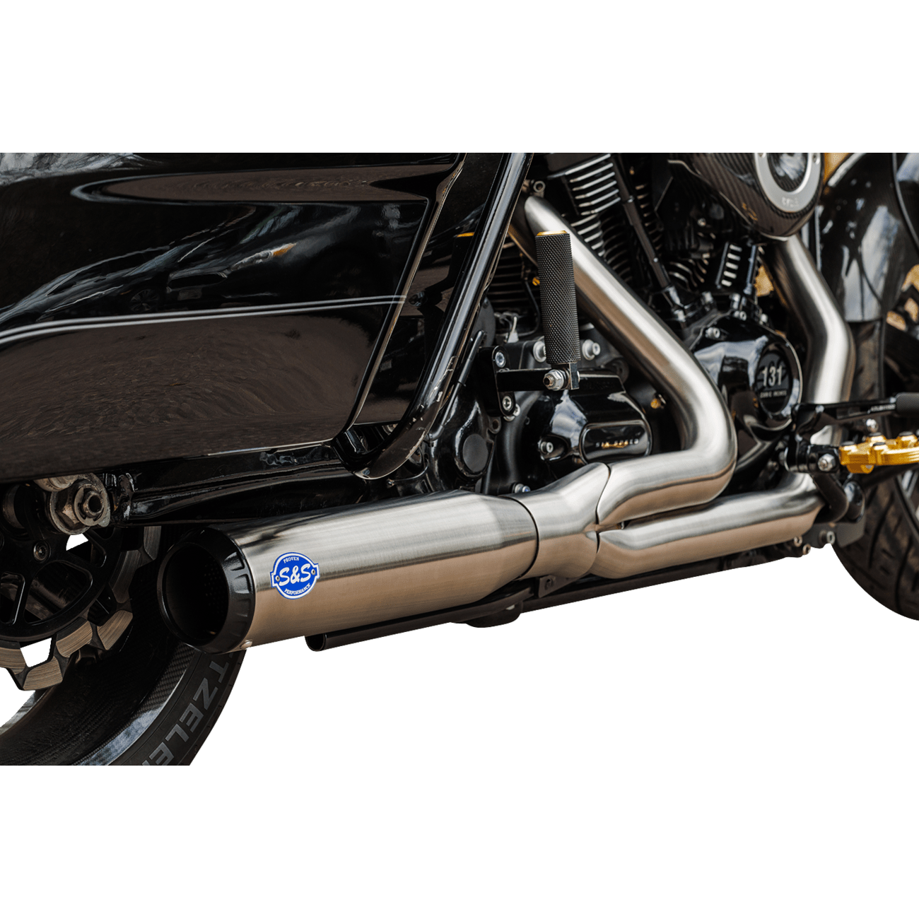 S&S CYCLE 2-into-1 Qualifier Exhaust System Race Only Brushed Stainless 5501107