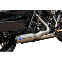 S&S CYCLE 2-into-1 Qualifier Exhaust System Race Only Brushed Stainless 5501107