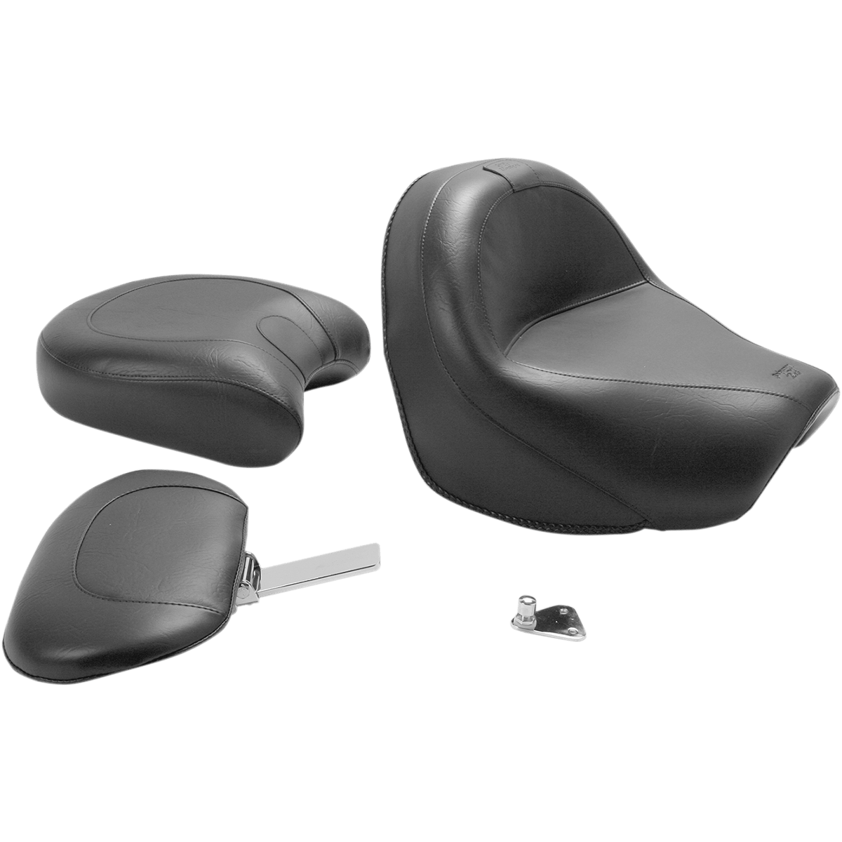 MUSTANG Seat Vintage Wide Touring With Driver Backrest Two-Piece Smooth Black VL 79283