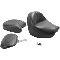 MUSTANG Seat Vintage Wide Touring With Driver Backrest Two-Piece Smooth Black VL 79283