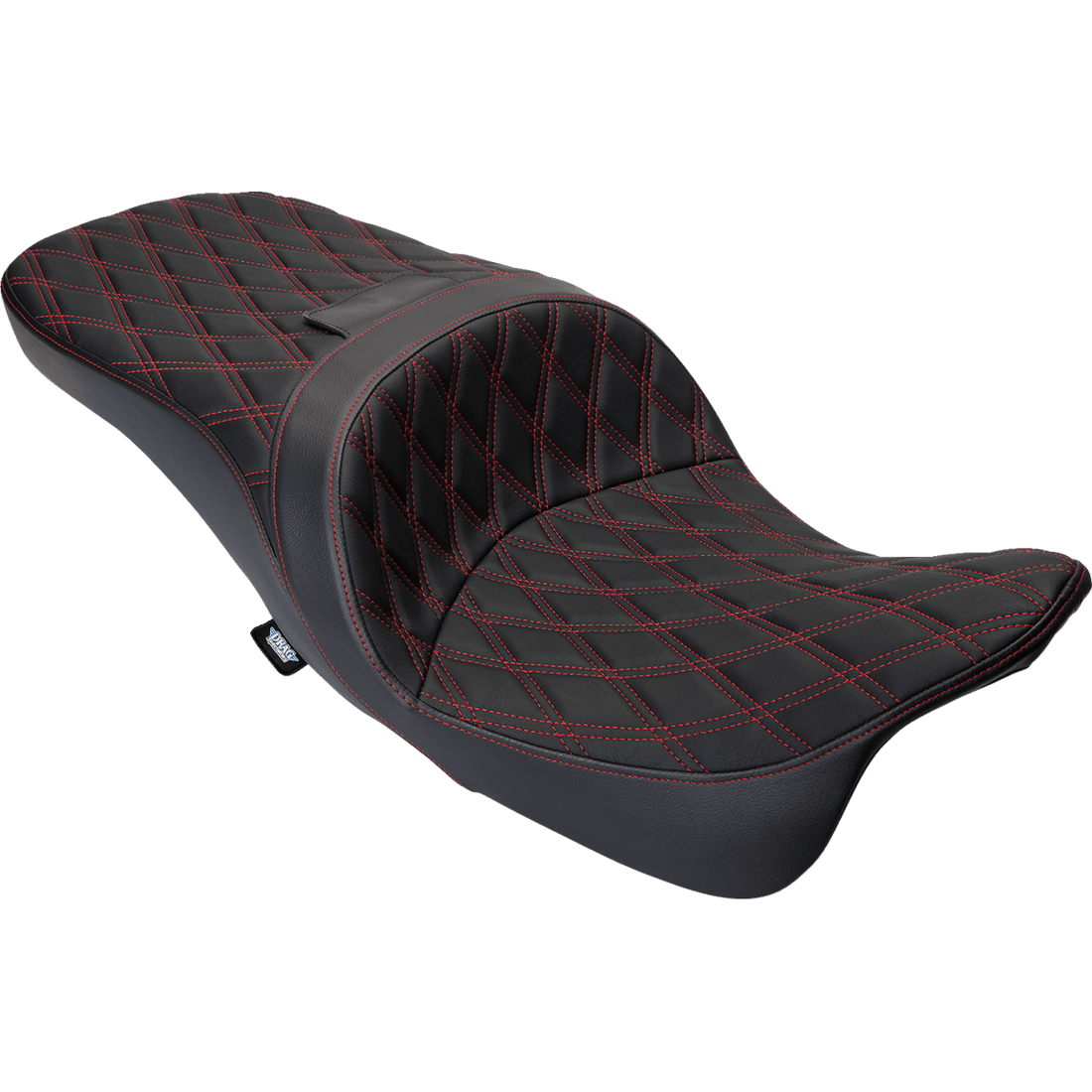 DRAG SPECIALTIES Freedom Seat Vinyl Double Diamond Red Stitch FLH '09-'23