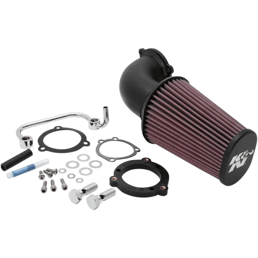 K & N Aircharger® Intake System with Mandrel-Bent Aluminum Intake Tube Kit Black 571126