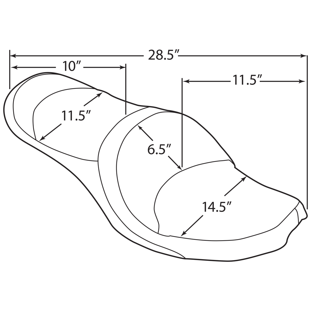 DRAG SPECIALTIES Double Bucket Seat Smooth FX/FL '58-'84