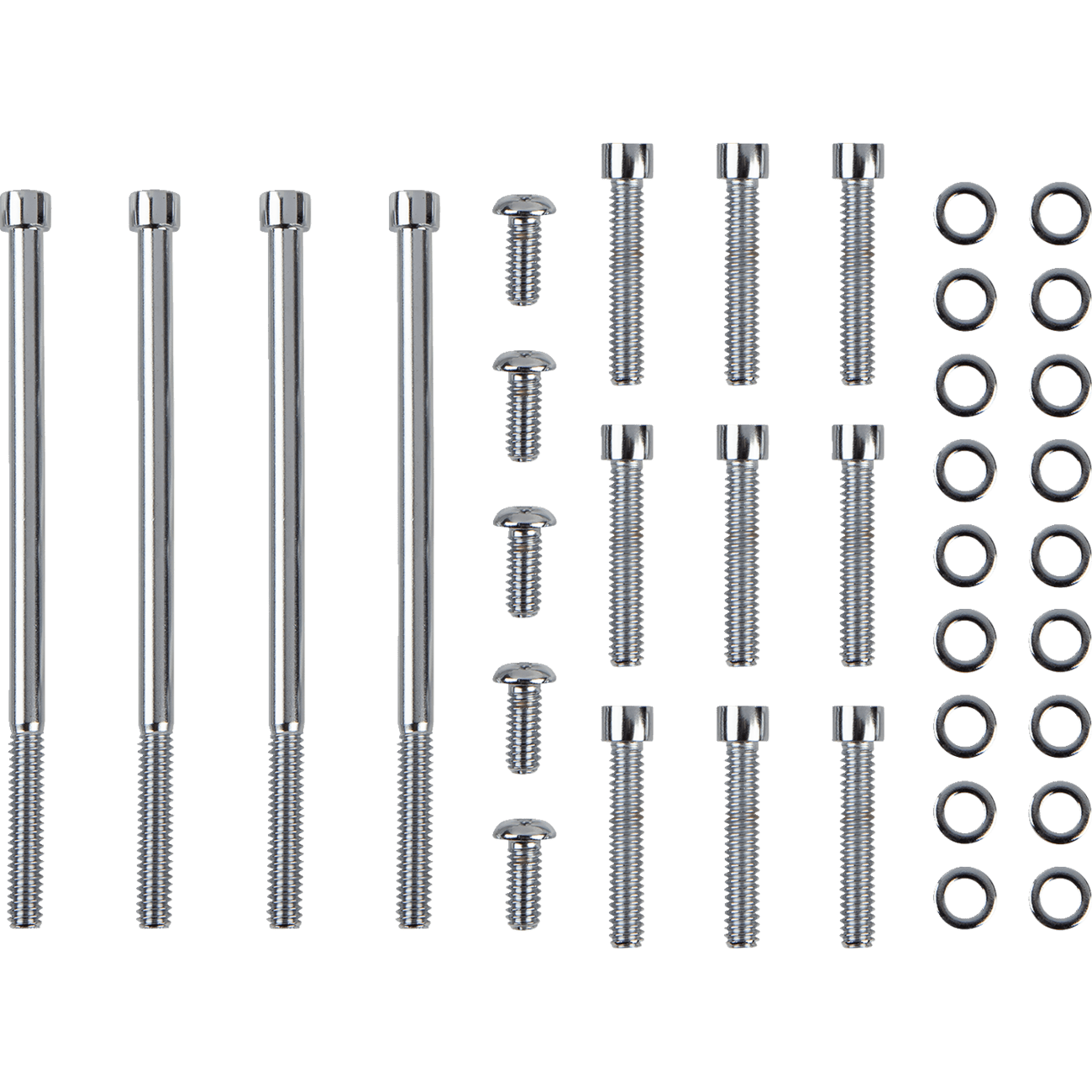 GARDNER-WESTCOTT Bolt Kit Primary/Derby Cover Socket-Head Chrome P101408