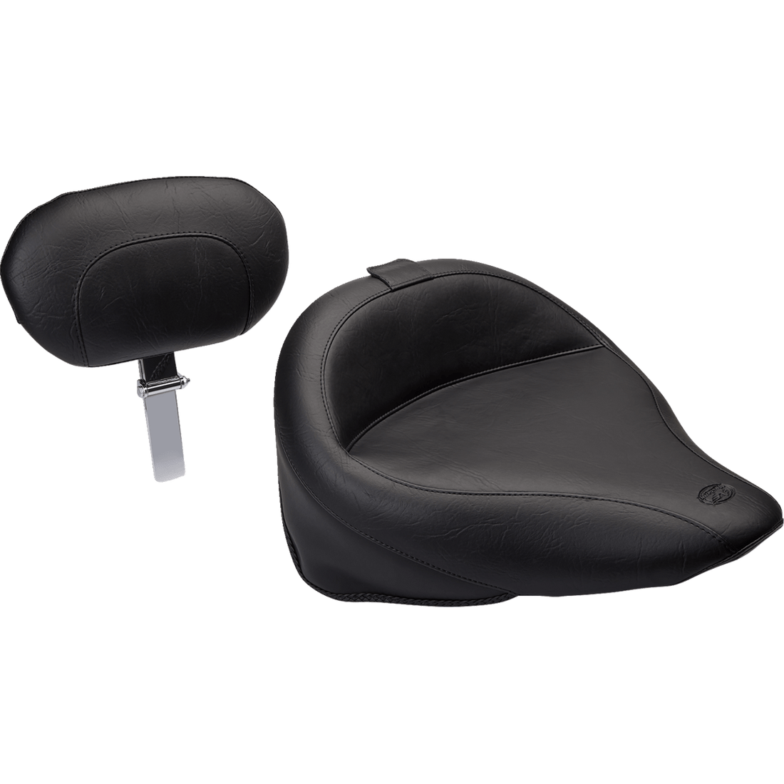 MUSTANG Wide Solo Seat With Backrest Vintage Black Smooth FLST '00-'05 79121