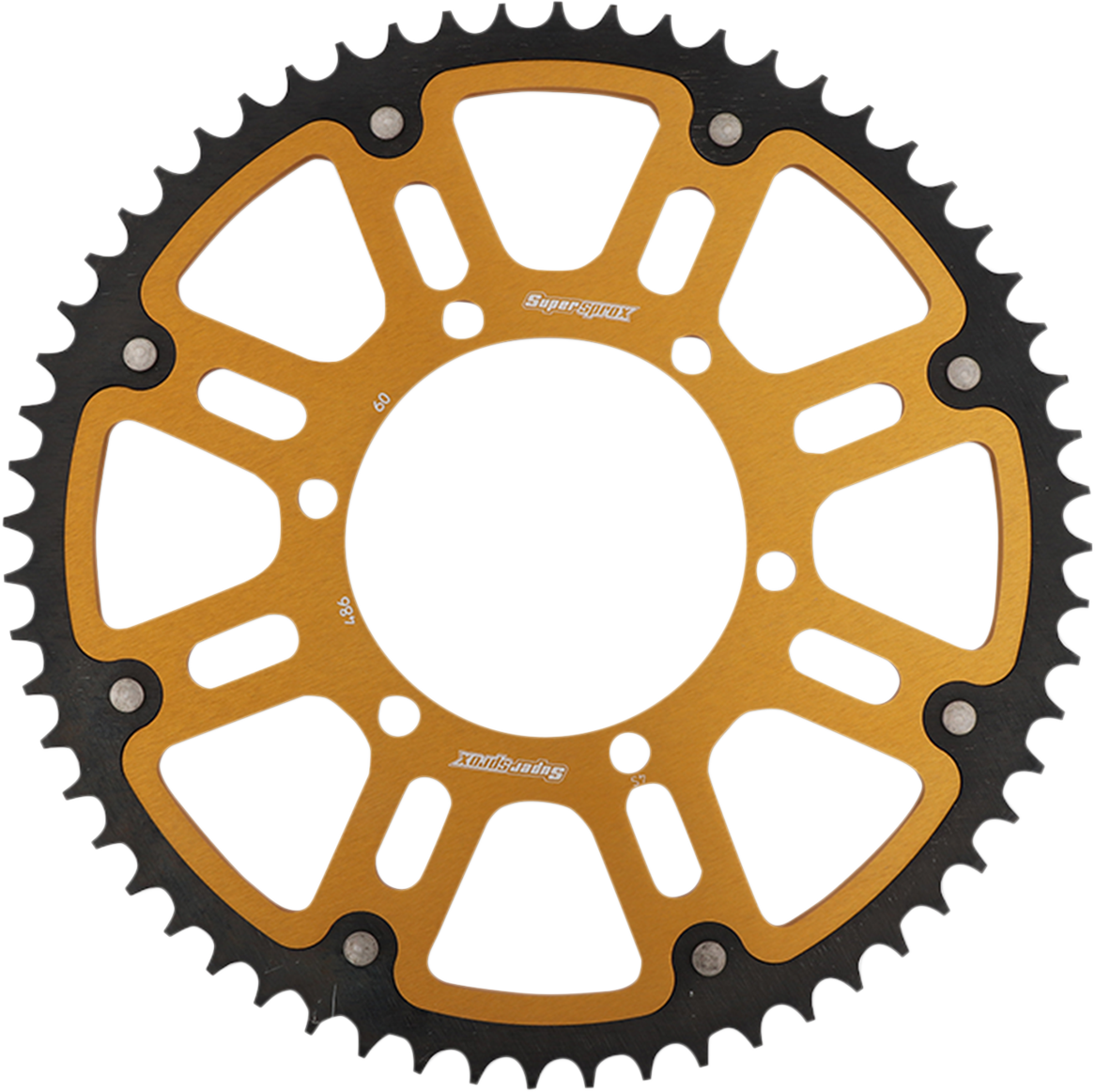 SUPERSPROX Stealth Rear Sprocket 60 Tooth Gold Kawasaki/Yamaha/Suzuki RST48660GLD