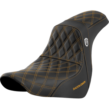 SADDLEMEN Pro Series SDC Performance Seat without Backrest Gold Stitch FL/FX '18-'20 SC81829GOL