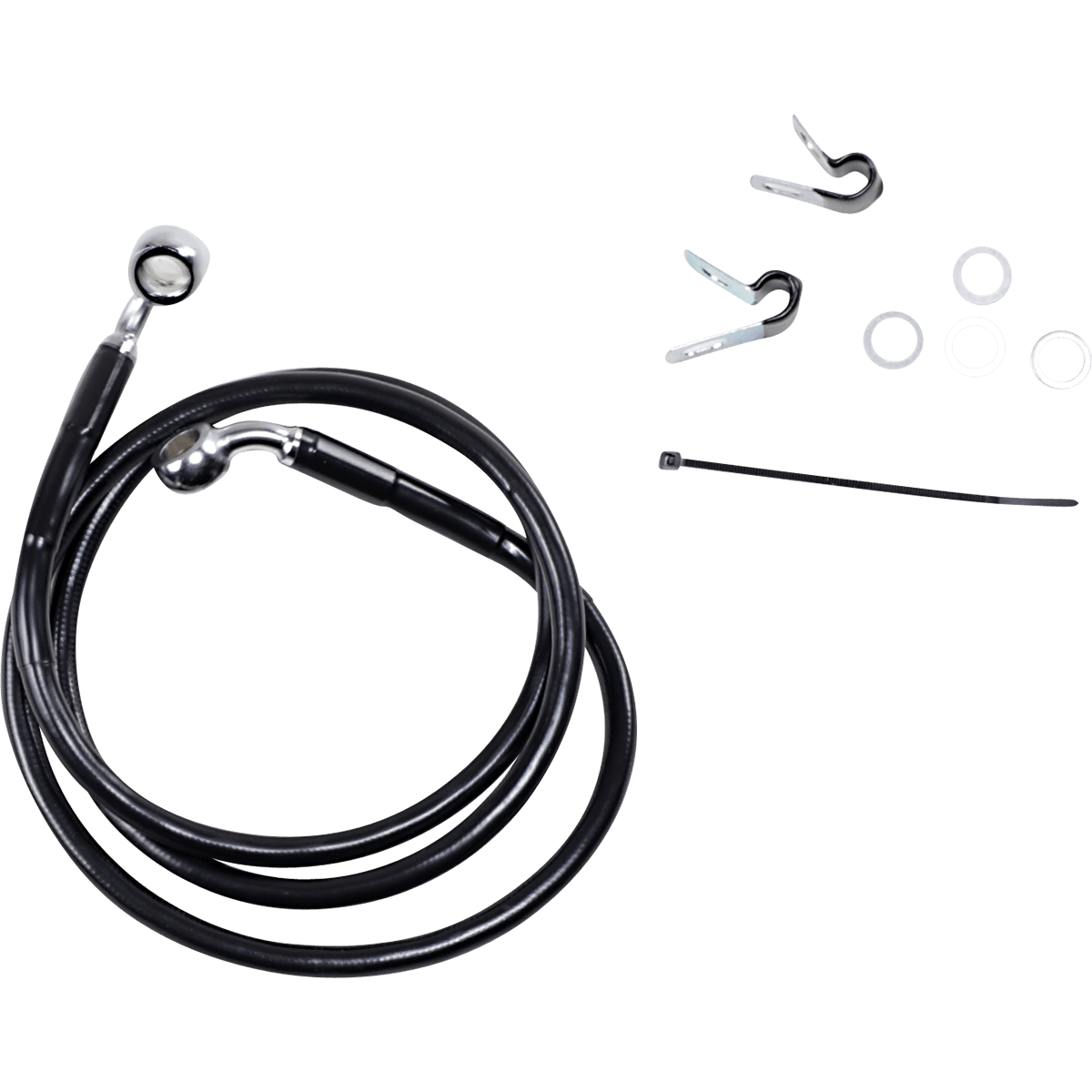 DRAG SPECIALTIES Brake Line Front Black +4" XL